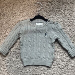 Ralph Lauren Light Gray Cable Knit Sweater